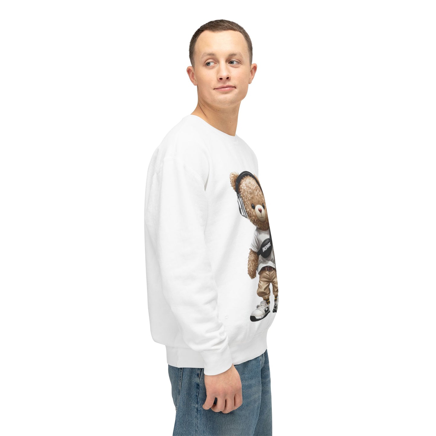 Inspire Bear Unisex Lightweight Crewneck Sweatshirt