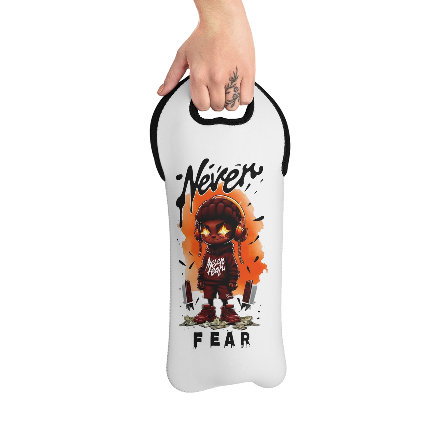 Wine Tote Bag - 'Never Fear' Stylish and Fun Design for Any Occasion