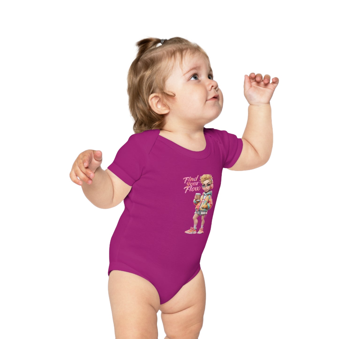 Find Your Flow Combed Cotton Baby Bodysuit - Cute & Comfy Infant Outfit