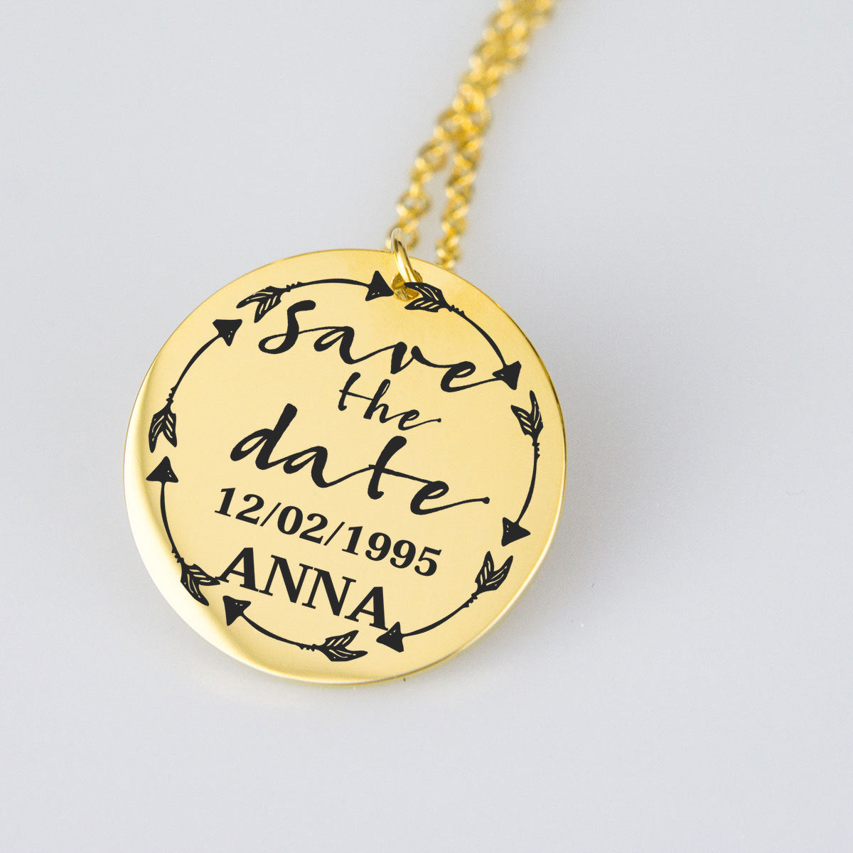 Unique Personalized Pendant Save The Date Of Your Beloved