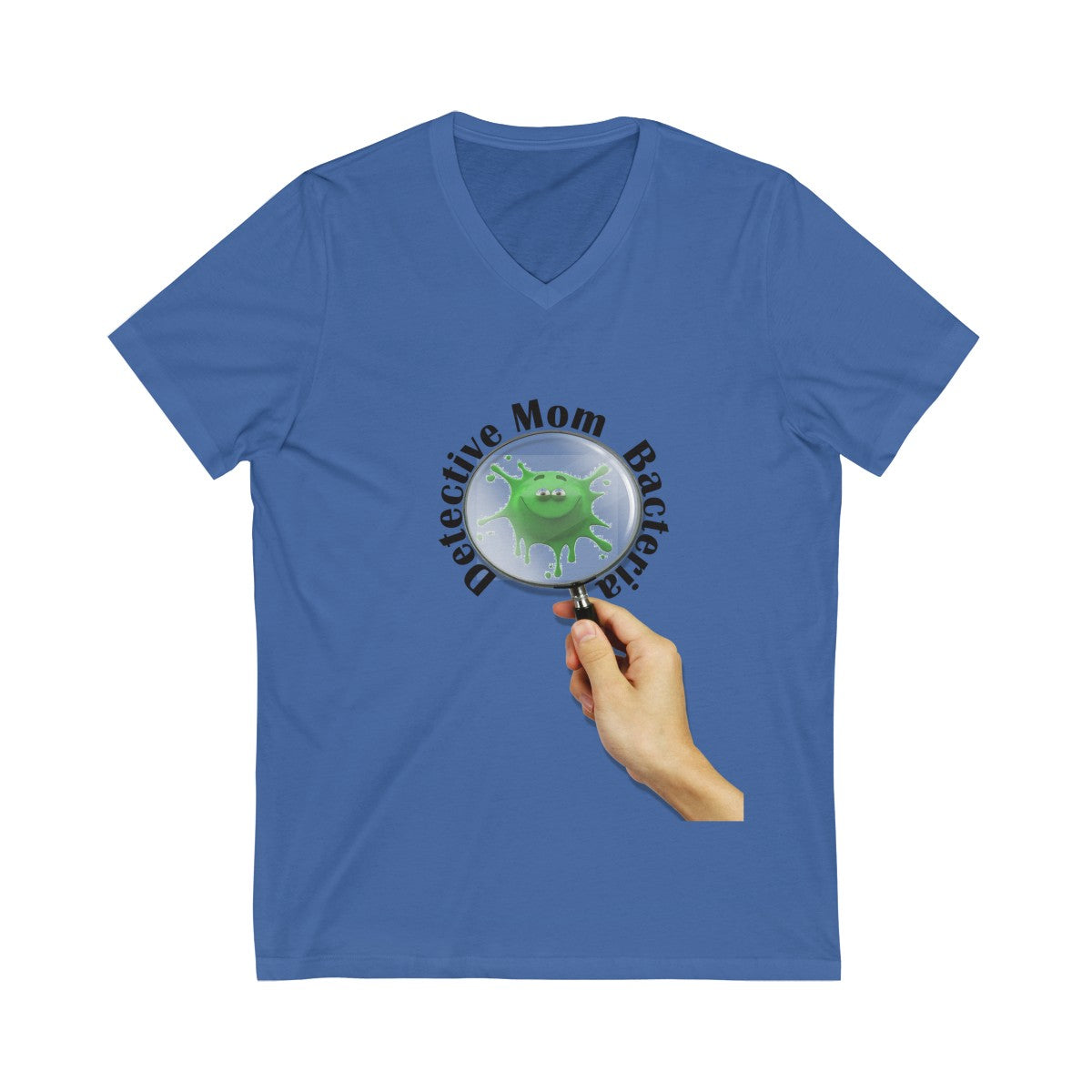 Mom Bacteria Detective Short Sleeve V-Neck T-Shirt