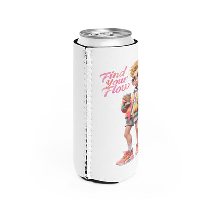 Stylish Slim Can Cooler - "Find Your Flow" Design