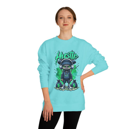 Hustle Graphic Unisex Crew Neck Sweatshirt - Motivational Streetwear
