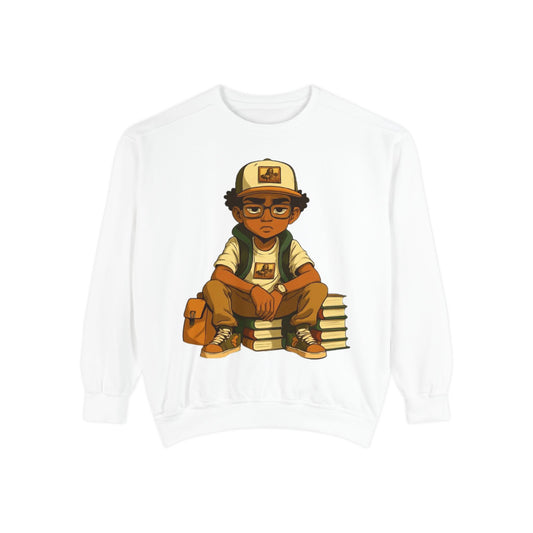 Cool Kid Unisex Garment-Dyed Sweatshirt - Trendy Streetwear for Students