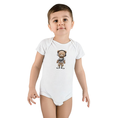 Cute Bear Graphic Organic Baby Bodysuit | Adorable Infant Onesie for Newborns