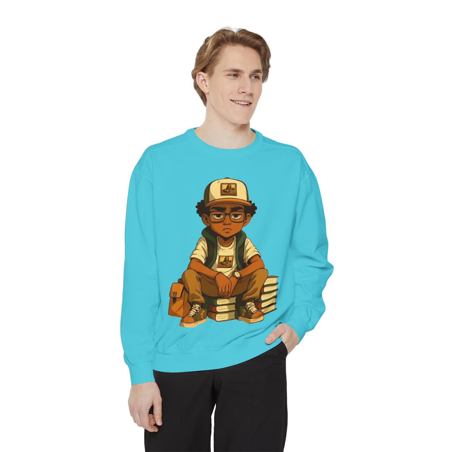 Cool Kid Unisex Garment-Dyed Sweatshirt - Trendy Streetwear for Students