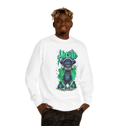 Hustle Graphic Unisex Crew Neck Sweatshirt - Motivational Streetwear