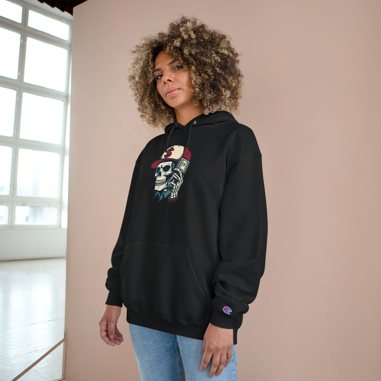 Skull Graphic Champion Hoodie - Hipster Streetwear Sweatshirt