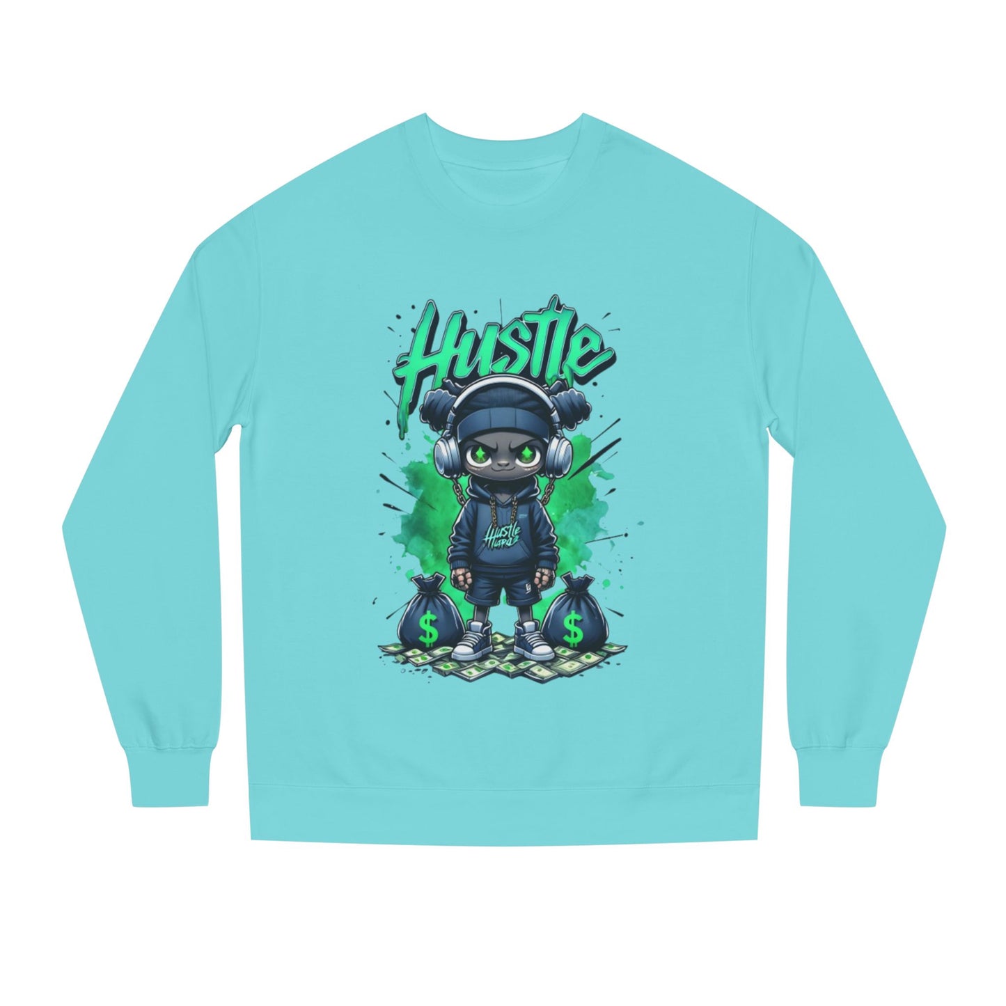 Hustle Graphic Unisex Crew Neck Sweatshirt - Motivational Streetwear