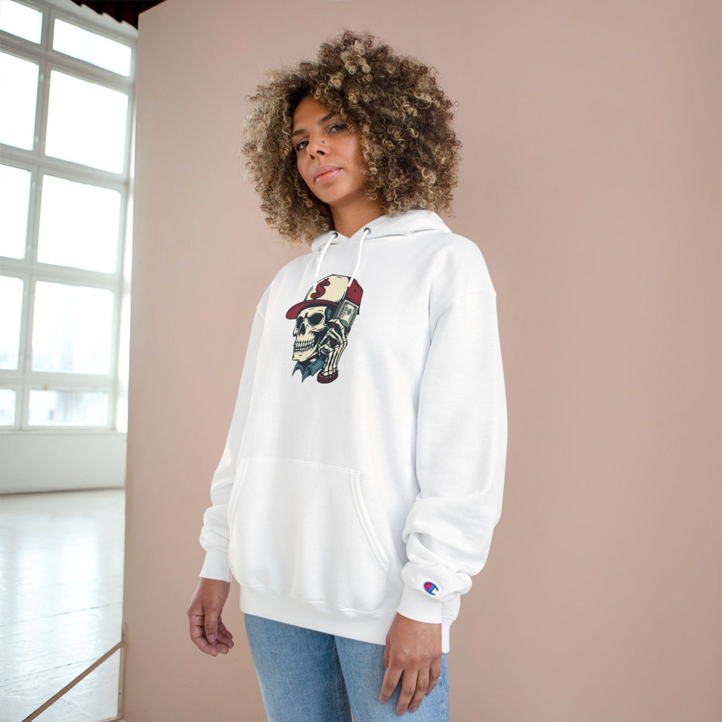 Skull Graphic Champion Hoodie - Hipster Streetwear Sweatshirt