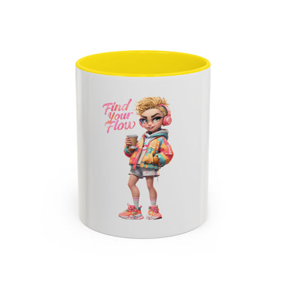Find Your Flow Accent Coffee Mug - Cool & Stylish Drinkware for Creatives