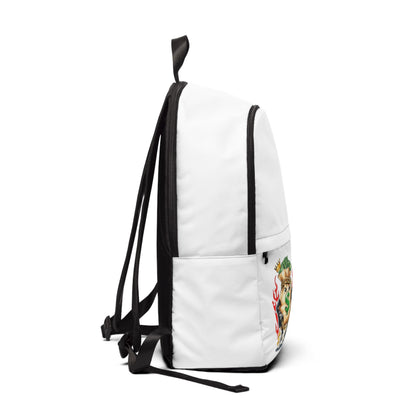 "Never Let the Hustle Die" Unisex Fabric Backpack – Motivational School & Travel Bag