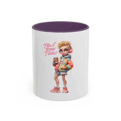 Find Your Flow Accent Coffee Mug - Cool & Stylish Drinkware for Creatives