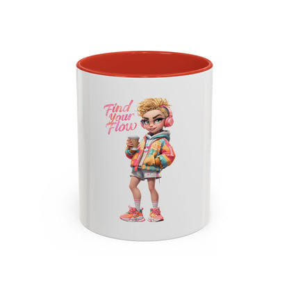Find Your Flow Accent Coffee Mug - Cool & Stylish Drinkware for Creatives