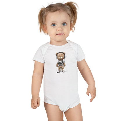 Cute Bear Graphic Organic Baby Bodysuit | Adorable Infant Onesie for Newborns
