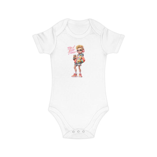 Find Your Flow Combed Cotton Baby Bodysuit - Cute & Comfy Infant Outfit