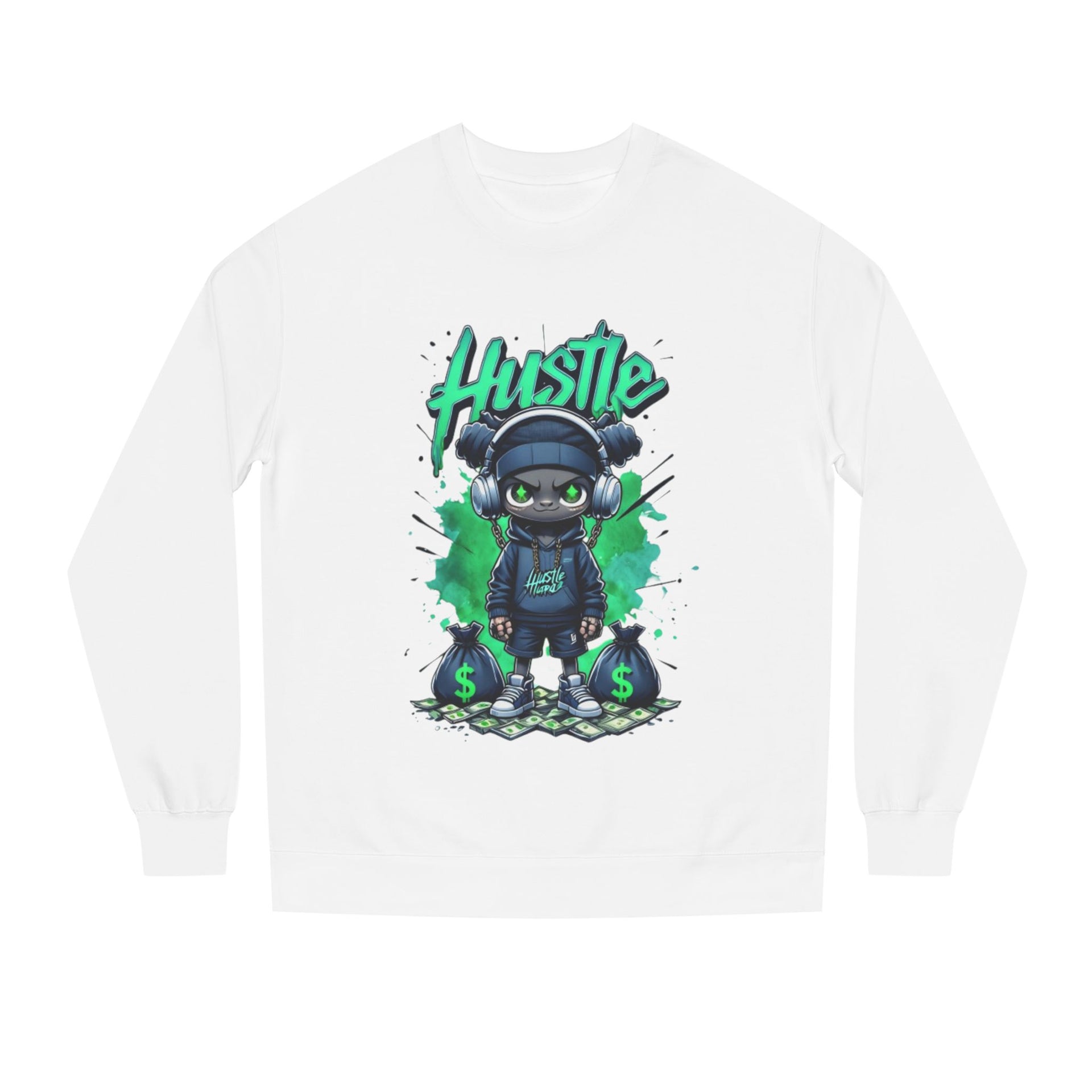 Hustle Graphic Unisex Crew Neck Sweatshirt - Motivational Streetwear