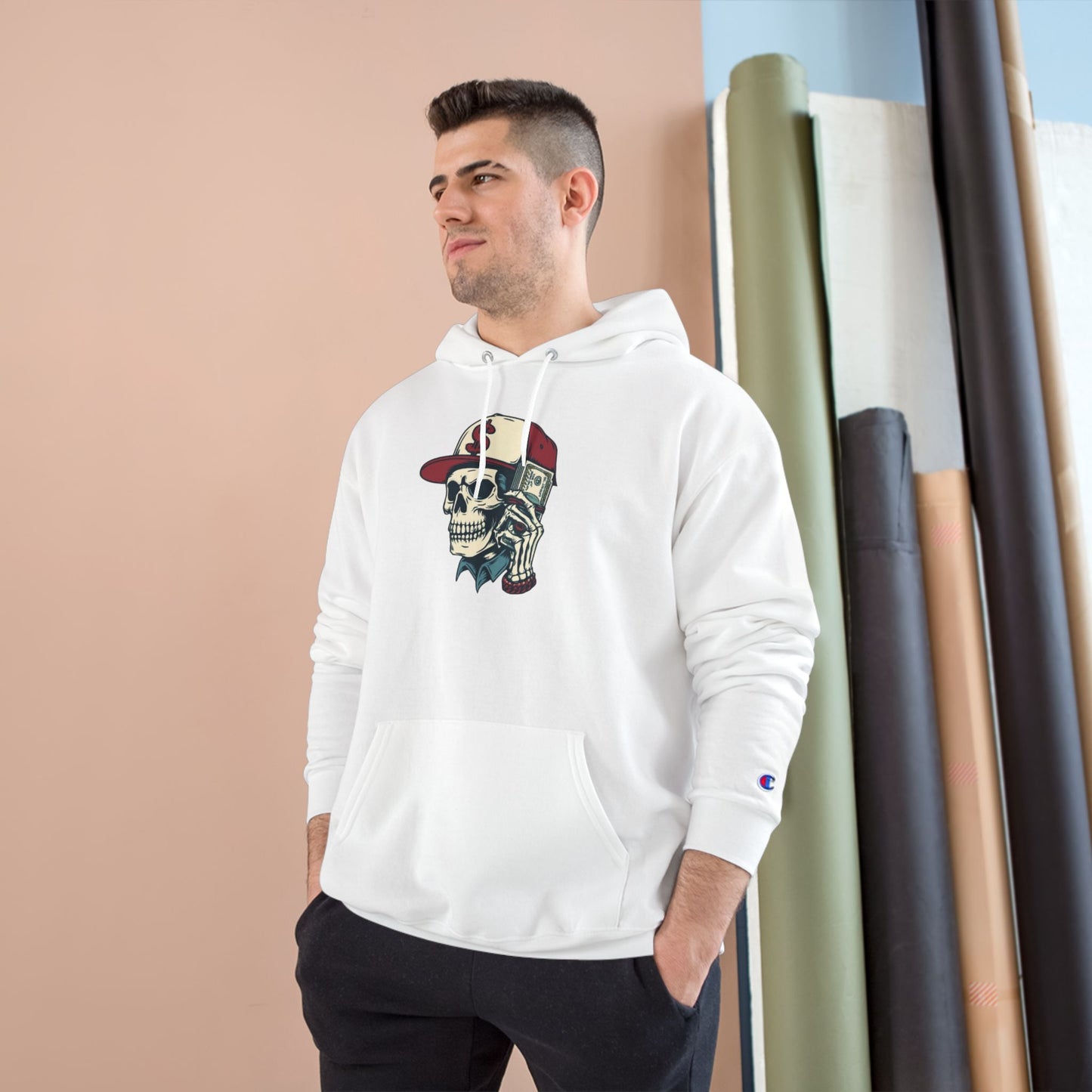 Skull Graphic Champion Hoodie - Hipster Streetwear Sweatshirt