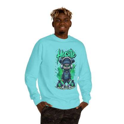 Hustle Graphic Unisex Crew Neck Sweatshirt - Motivational Streetwear