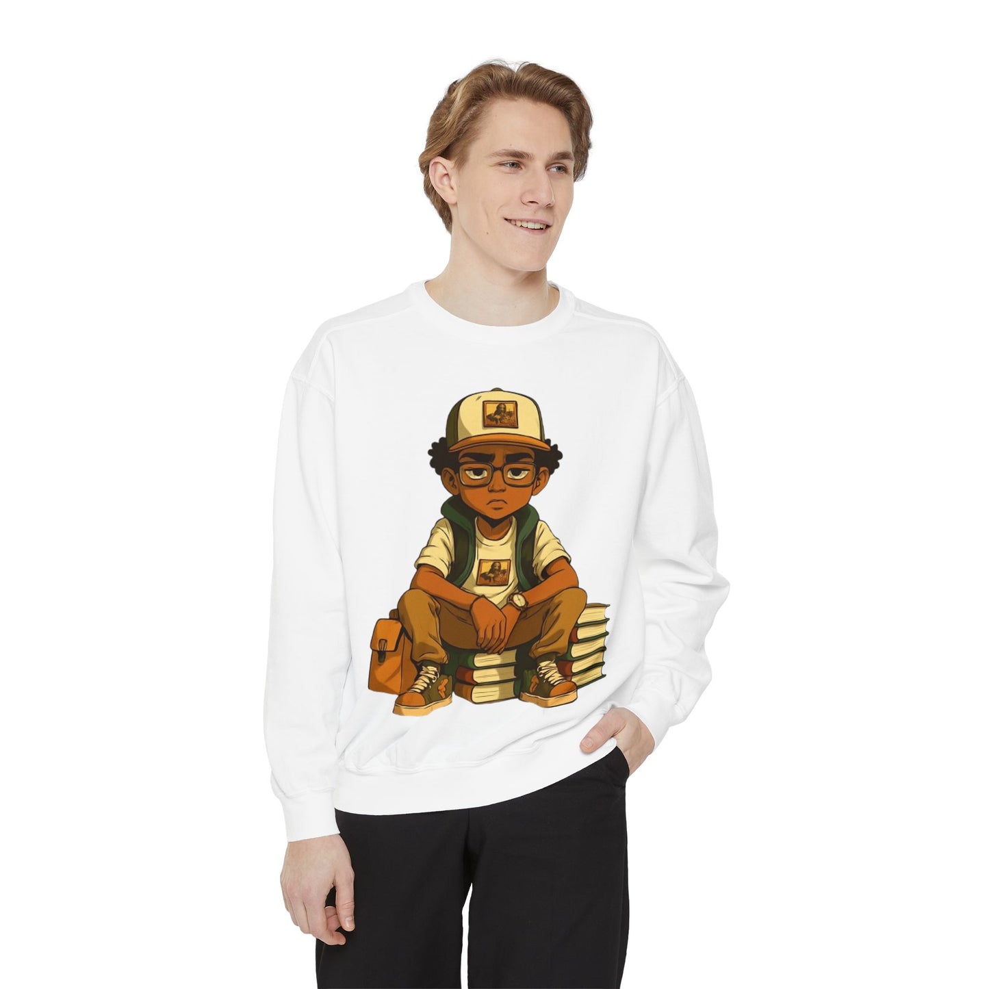 Cool Kid Unisex Garment-Dyed Sweatshirt - Trendy Streetwear for Students