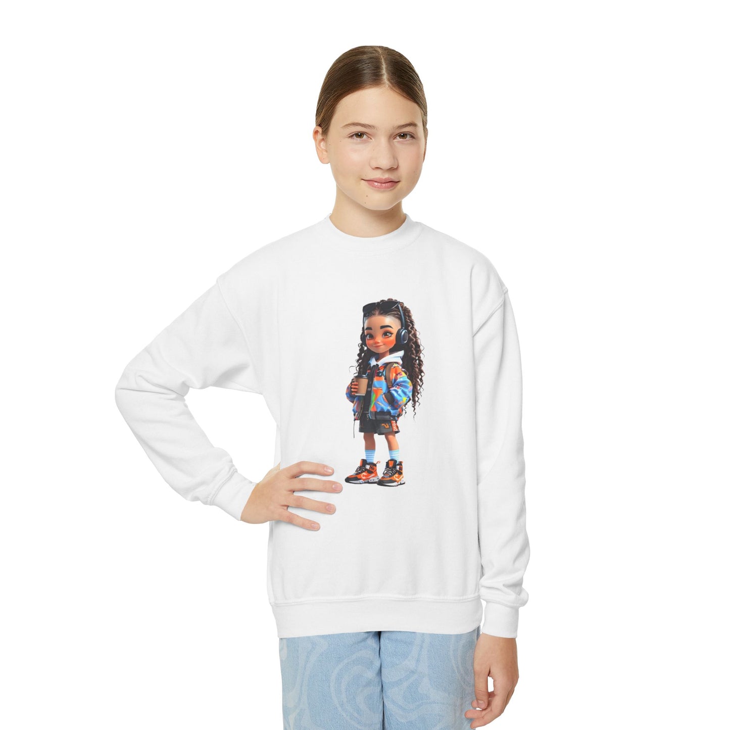 Stylish Kids Crewneck Sweatshirt with Trendy Graphic Design