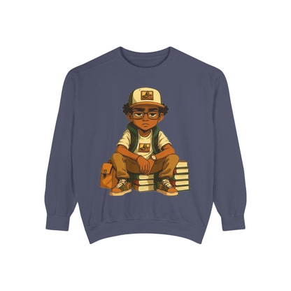 Cool Kid Unisex Garment-Dyed Sweatshirt - Trendy Streetwear for Students