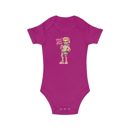 Find Your Flow Combed Cotton Baby Bodysuit - Cute & Comfy Infant Outfit