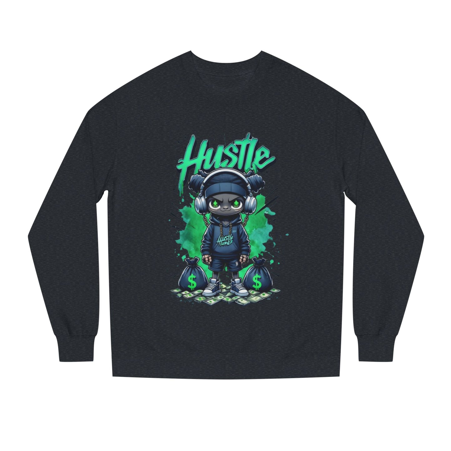 Hustle Graphic Unisex Crew Neck Sweatshirt - Motivational Streetwear