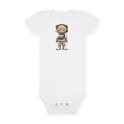 Cute Bear Graphic Organic Baby Bodysuit | Adorable Infant Onesie for Newborns