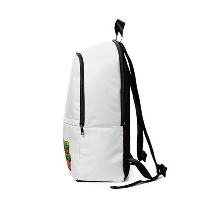 "Never Let the Hustle Die" Unisex Fabric Backpack – Motivational School & Travel Bag