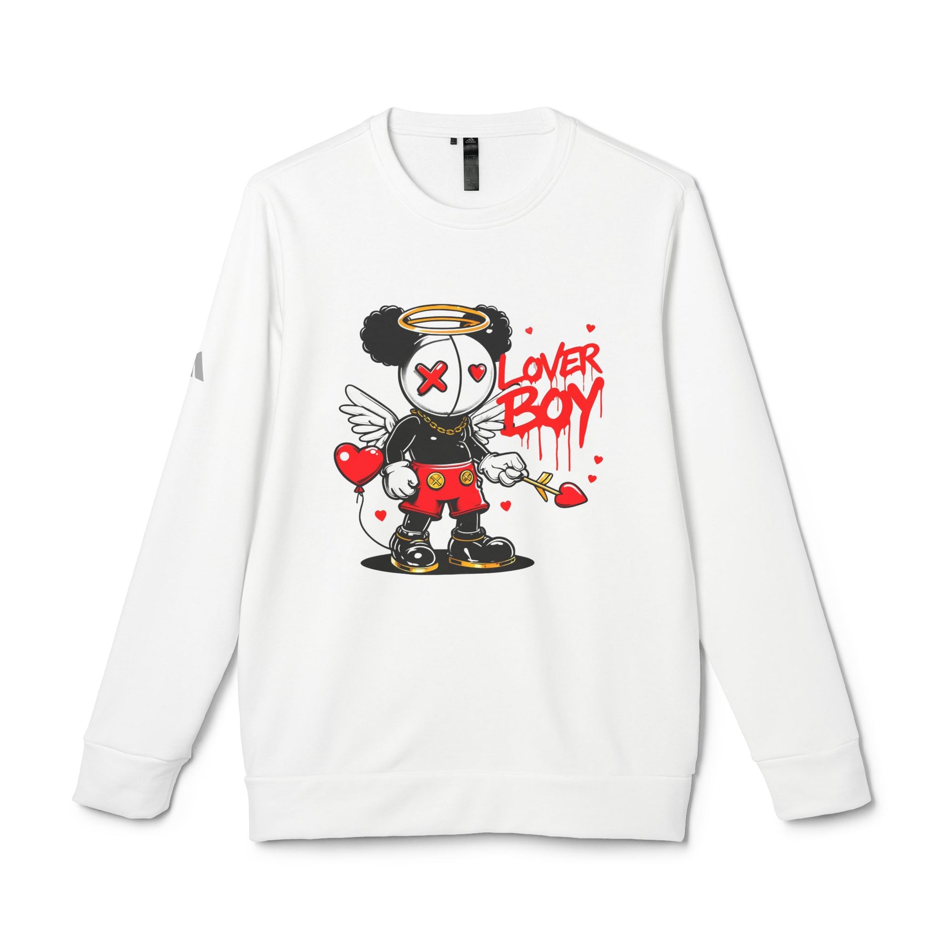 Adidas Lover Boy Unisex Fleece Crewneck Sweatshirt - Casual Streetwear for Everyday Comfort