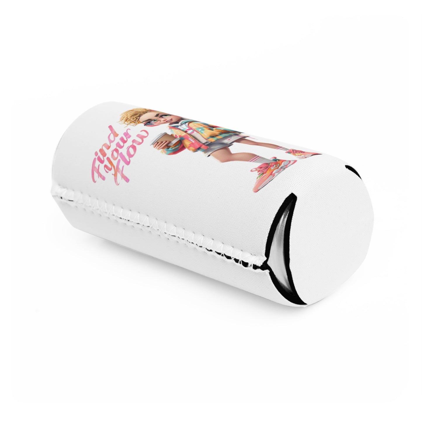 Stylish Slim Can Cooler - "Find Your Flow" Design