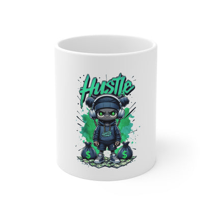 Hustle Vibe 11oz Mug - Cool Graffiti Design for Entrepreneurs & Creatives