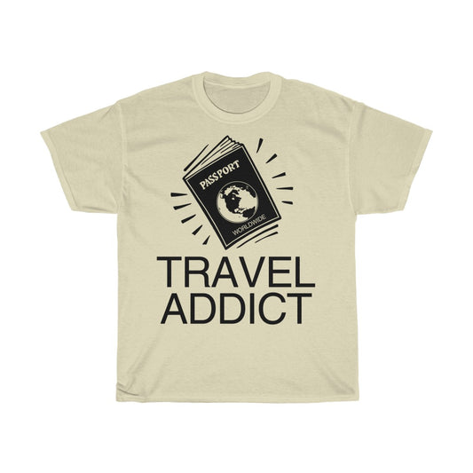 Unisex Heavy Cotton Tee Travel Addict