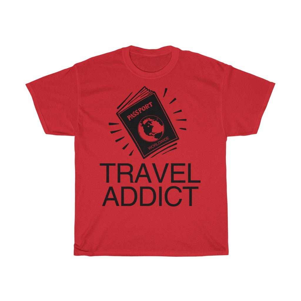 Unisex Heavy Cotton Tee Travel Addict