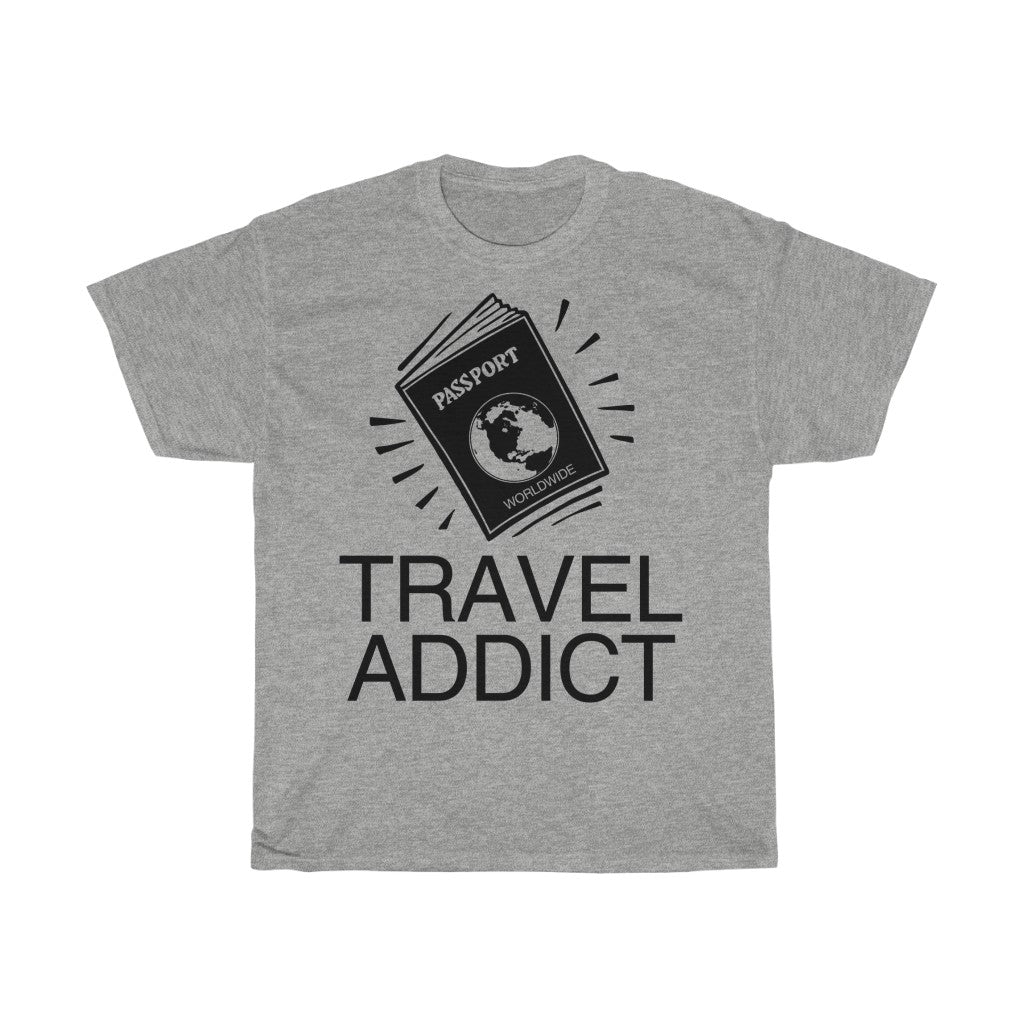 Unisex Heavy Cotton Tee Travel Addict