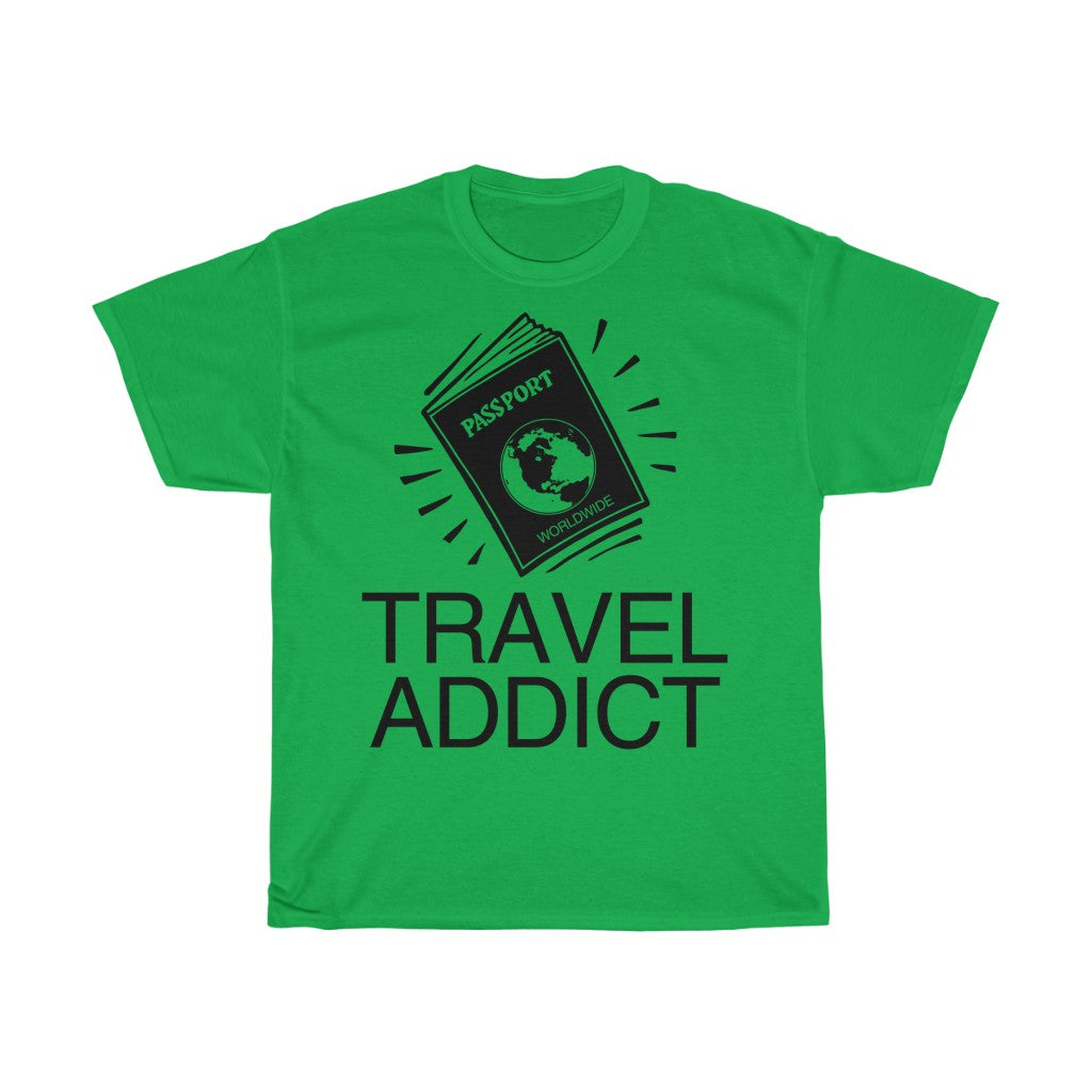 Unisex Heavy Cotton Tee Travel Addict
