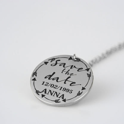 Unique Personalized Pendant Save The Date Of Your Beloved