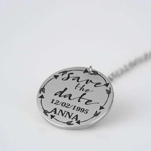 Unique Personalized Pendant Save The Date Of Your Beloved