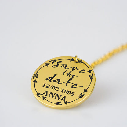 Unique Personalized Pendant Save The Date Of Your Beloved
