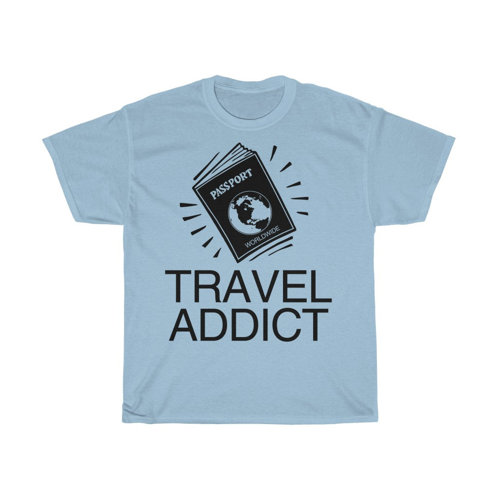 Unisex Heavy Cotton Tee Travel Addict