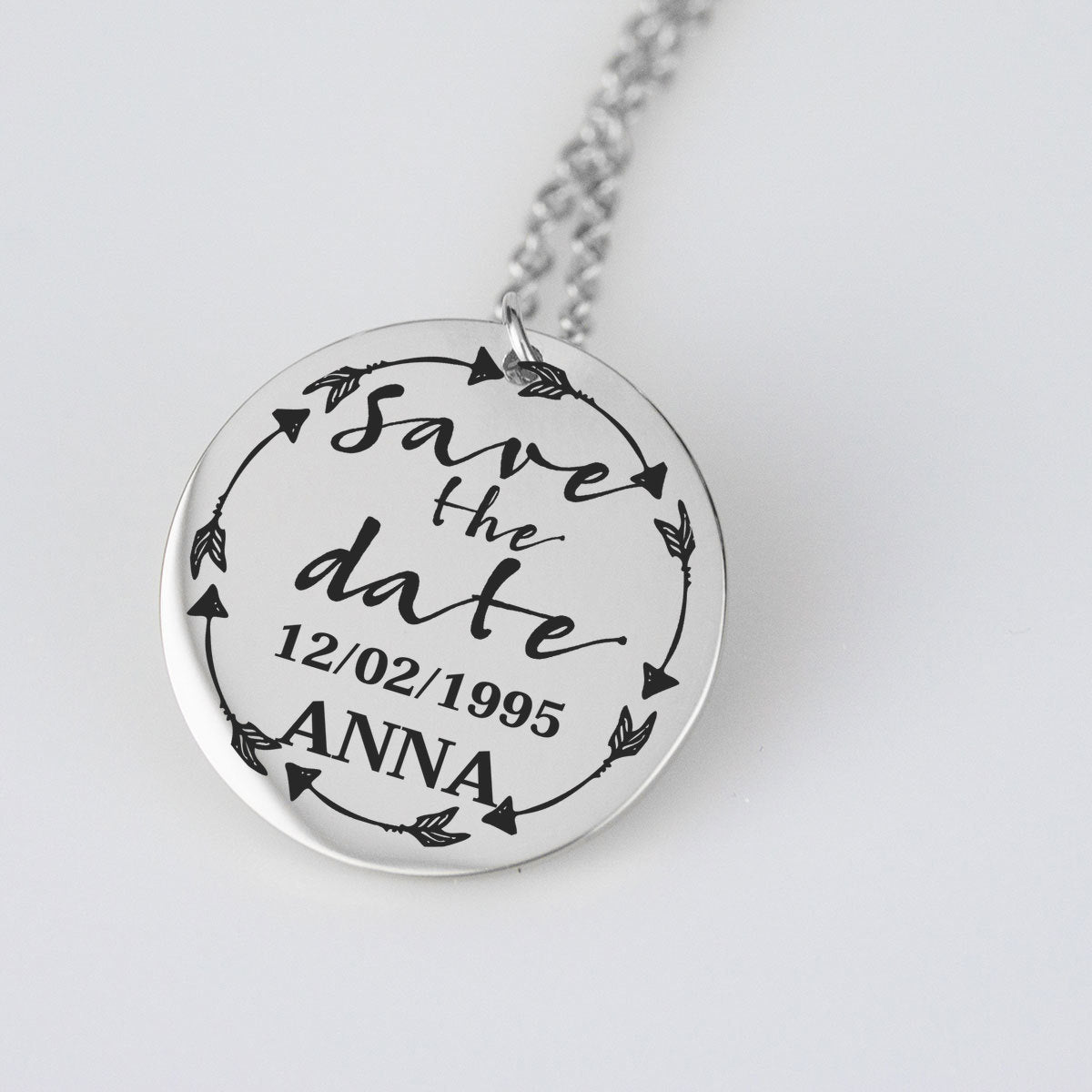 Unique Personalized Pendant Save The Date Of Your Beloved