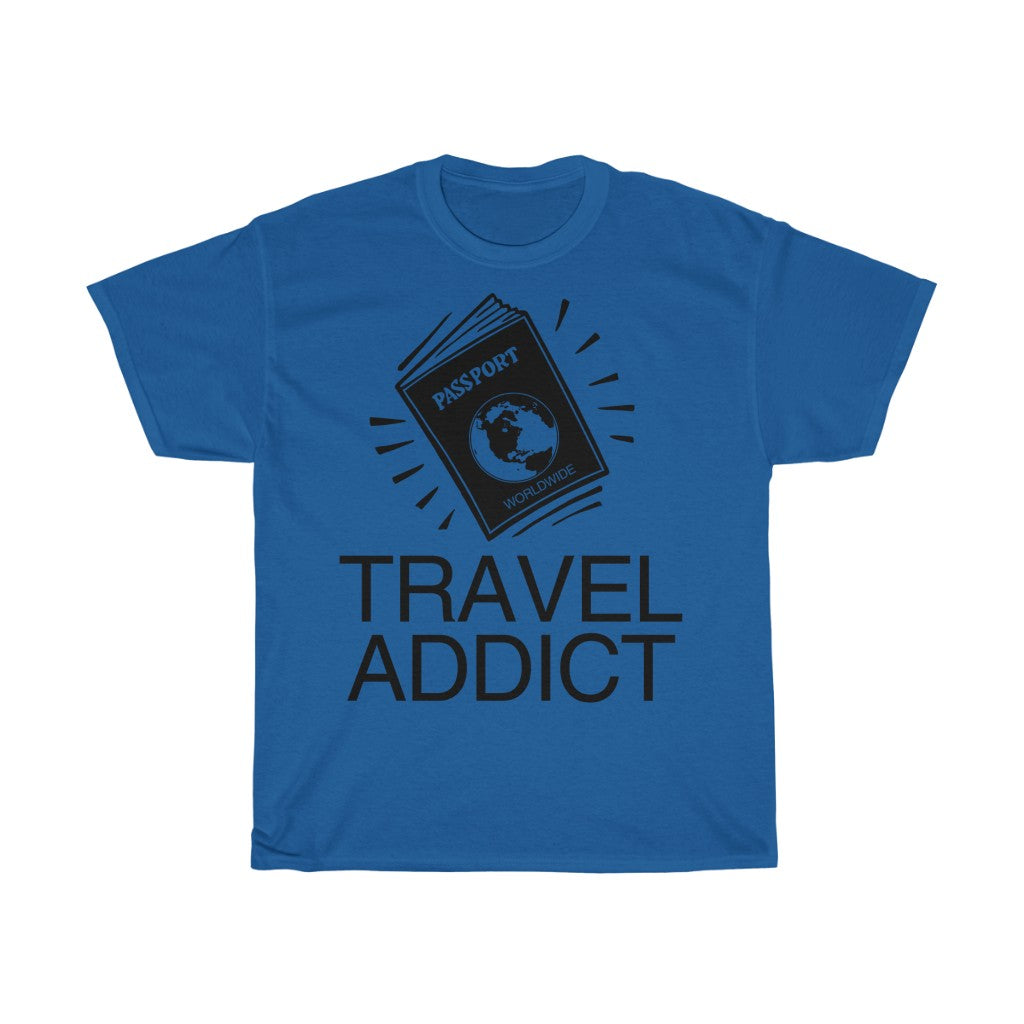 Unisex Heavy Cotton Tee Travel Addict