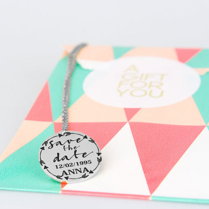 Unique Personalized Pendant Save The Date Of Your Beloved