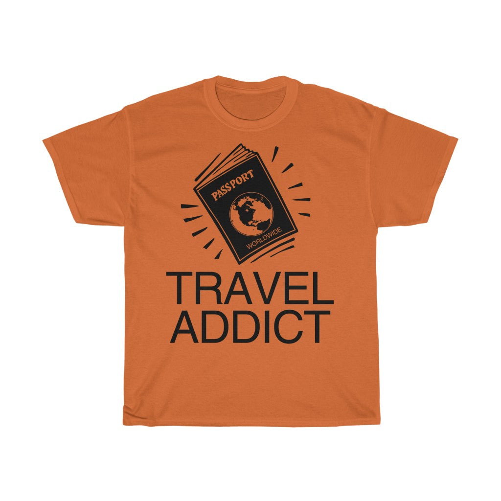 Unisex Heavy Cotton Tee Travel Addict
