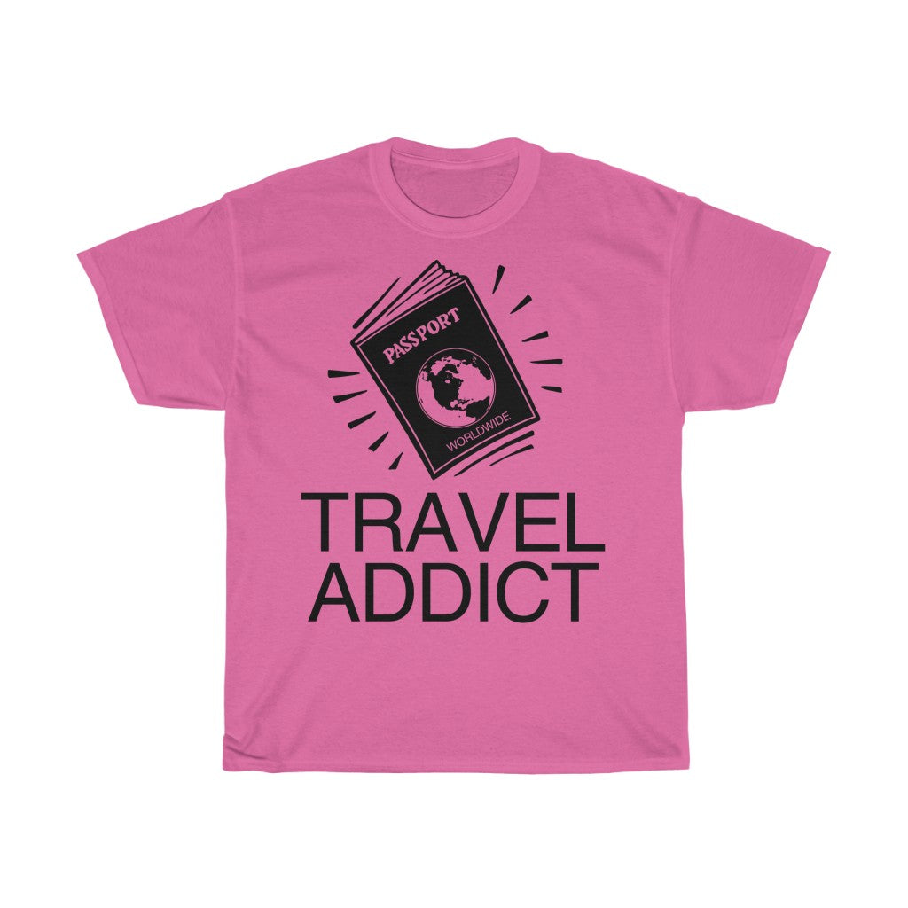 Unisex Heavy Cotton Tee Travel Addict