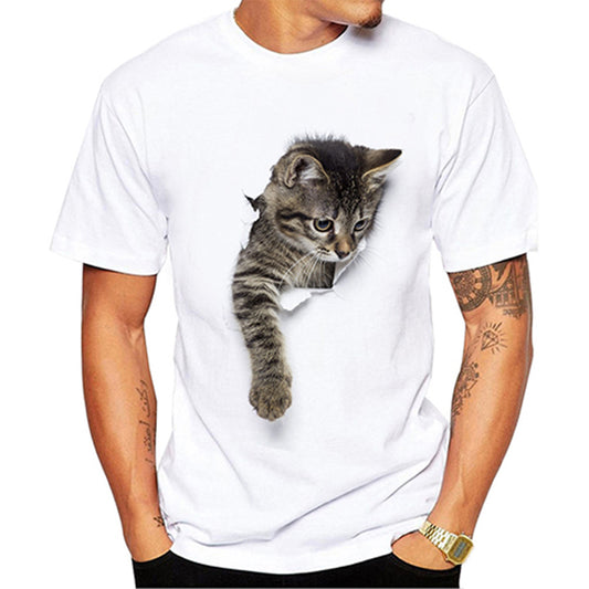 Cute Cat 3D Printed T-shirts
