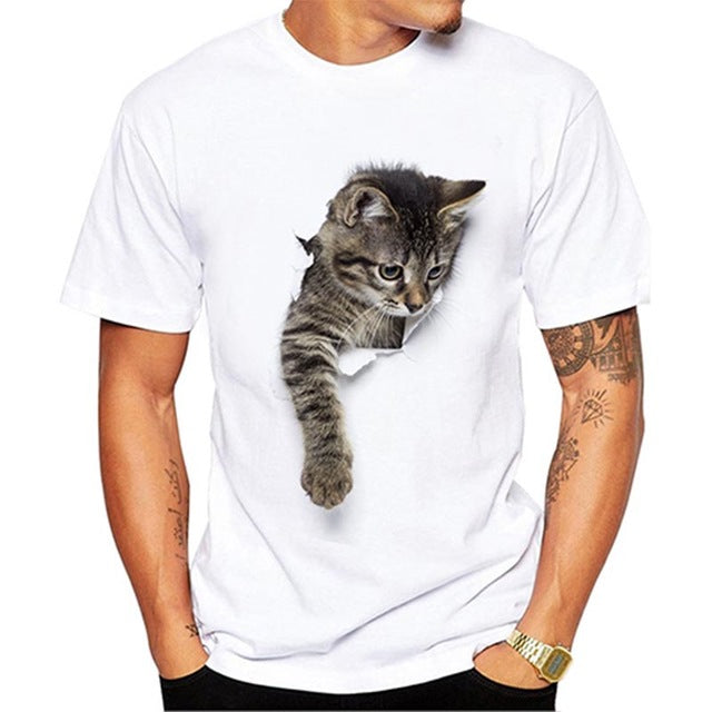 Cute Cat 3D Printed T-shirts