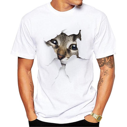 Cute Cat 3D Printed T-shirts