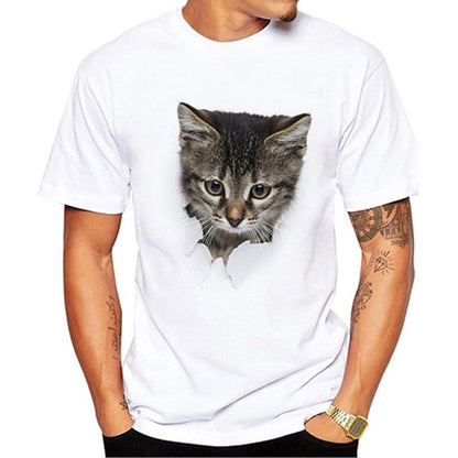 Cute Cat 3D Printed T-shirts
